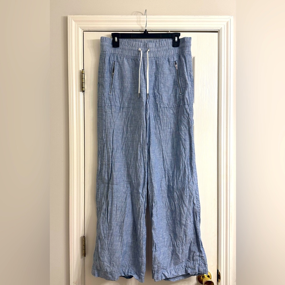 Athleta blue linen pants